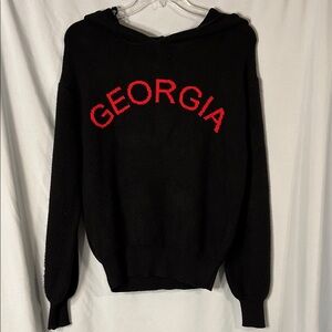 Black Sweater with Red 'Georgia' Design